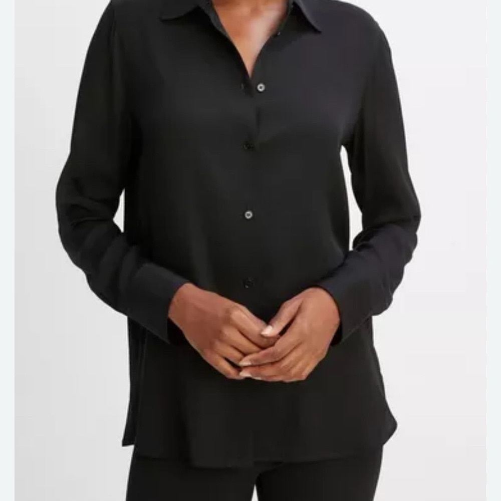 Vince Black Long Sleeve Button Down Shirt